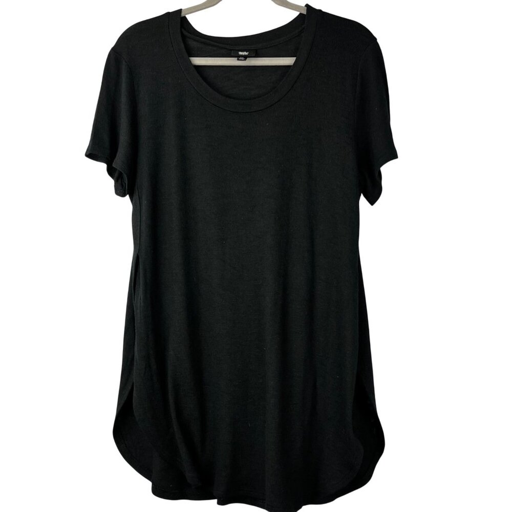 Mossimo Black Short Sleeve Stretch Top Size M